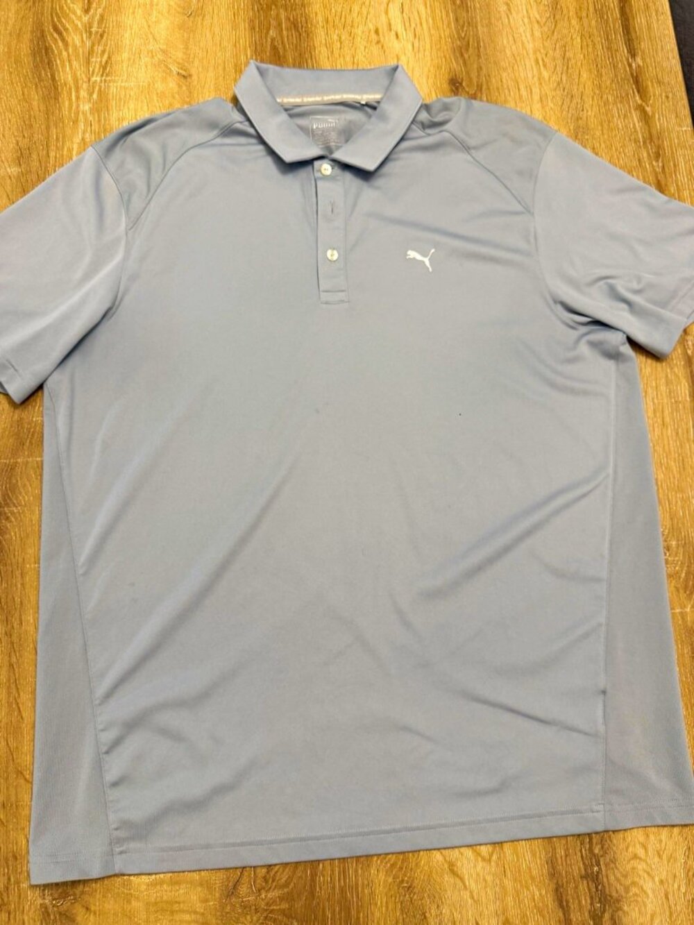 PUMA Golf Men's Polo Shirt Gray Solid Stretch Polyester Knit XL MPN 570462